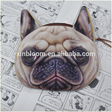 super lovely cartoon 3D solid big eye dog style ladies plush zipper small money coin bag