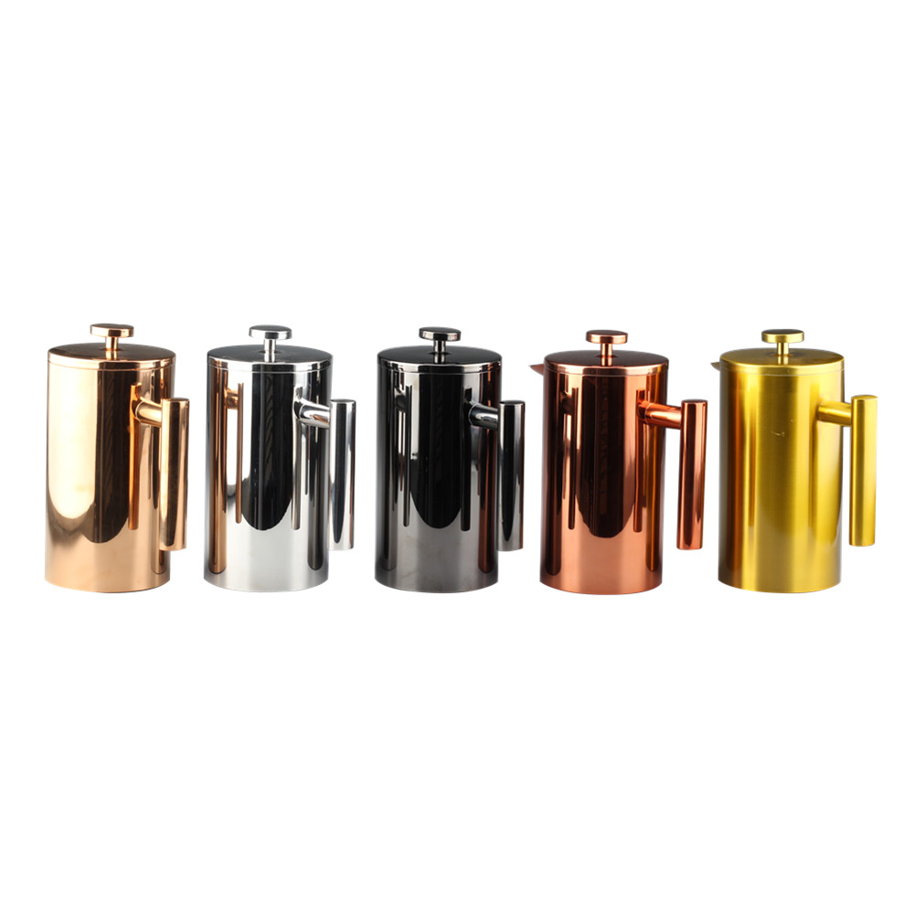 Different color double wall french press