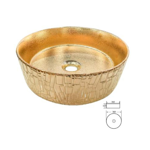 Hot Sale Gold Basin Round Art Basin