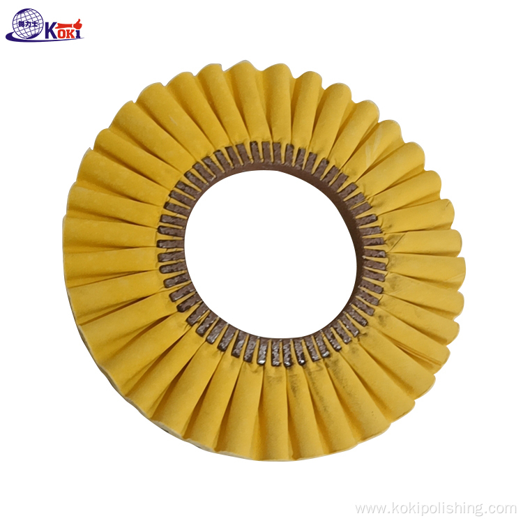 yellow wave polishng cloth wheel