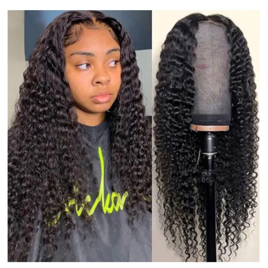 Afro Kinky Curly HD Lace Frontal Wig Raw Indian Virgin Human Hair Wig Wholesale Full 4x4  Lace Front Wig For Black Women Vendors