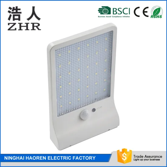 Community wall human infrared induction white ABS PS 450 Lux 3.7V led solar light