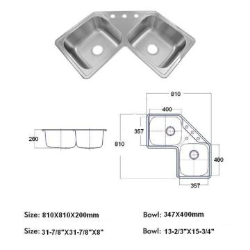 topmounted double stainless steel sink