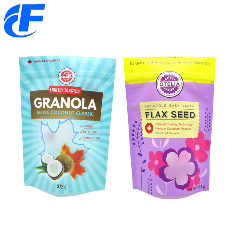 Granola Packaging Zipper Digital Printed Stand Up Pouches