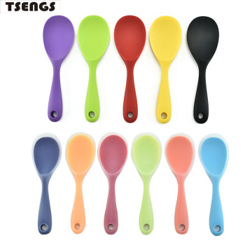 Cucchiaio di riso silicone di alta qualità con utensile da cucina antiaderente e manico in silicone
