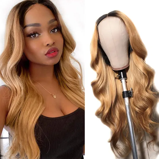 SPARK Ombre Lace Closure Wig Straight Human Hair Pre-Plucked 1B/27 Lace Closure Wig For Women Lace Closure Straight Hair Wigs