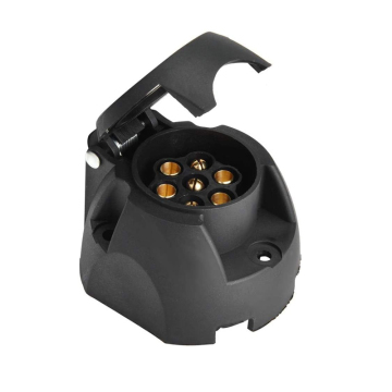 Waterproof European Truck Trailer Light Signal Display 12V 7 Pin Round Socket Cable Connector