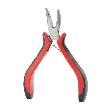 Curved Mouth Polishing Manual Small Steel Pliers with Plastic Handle