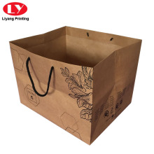 Kraftpapier Blumendruck Geschenktüte Box