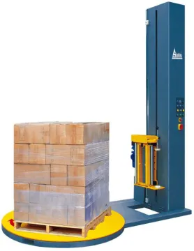 Pallet pre-stretch wrapping machinery