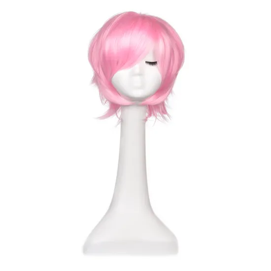 14cm Short Wig  Pink Black White Purple Blue Red Yellow High Temperature Fiber Synthetic Cosplay Wigs Costume Party Cosplay Wig