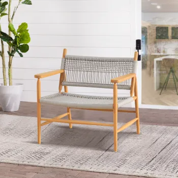 Luxury Rope and Wooden Chair Set for Resort and Commercial Outdoor Furniture in Foshan
