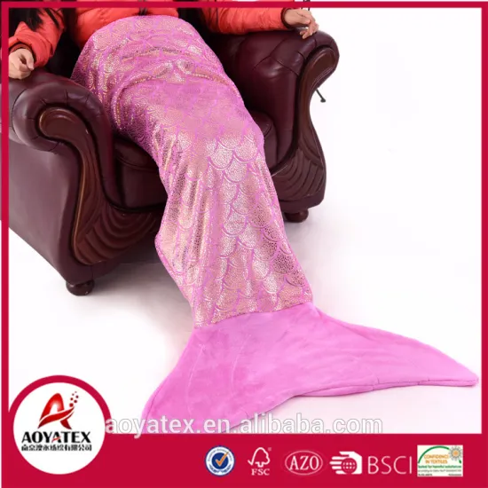 Wholesale New Design Popular Polyester Mermaid Tail Blanket