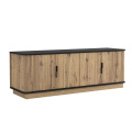 Stylish Wood Grain 4-Door TV Storage Unit