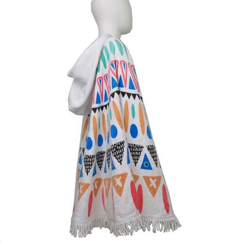 China colorful kids surf hooded poncho towel with tassel Manufactory