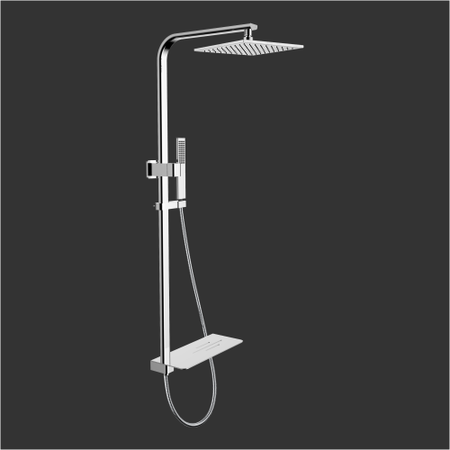 Non-thermostatic Faucet Shower Column Brass Flat Design Shower Column with Luxury Shelf Manufactory