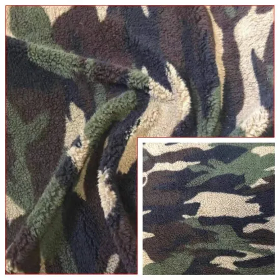 100%Polyester Shuvelvteen Fleece Knitting with Printed