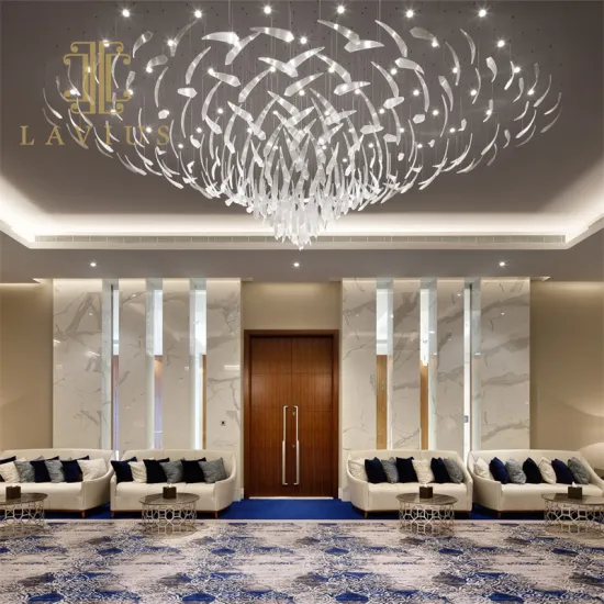 Large Post Modern White Banquet Hall Chandelier Lighting