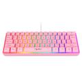 Roze verlichte stille mechanische gamingtoetsenbord