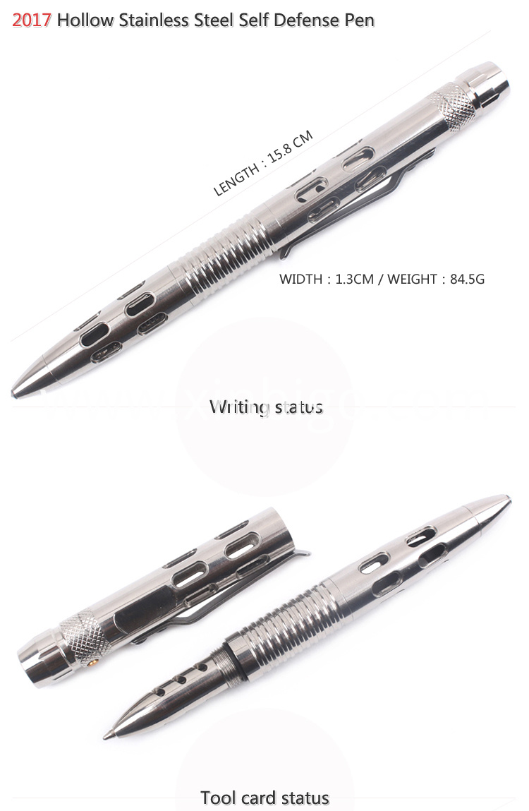 hollow stainless steel tactical pen