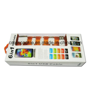 New Arrival 6in1 Data USB Cable for iPhone Samsung Android Cell Phones