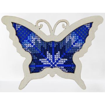Imán de nevera hecho a mano bordado con mariposas de estilo étnico