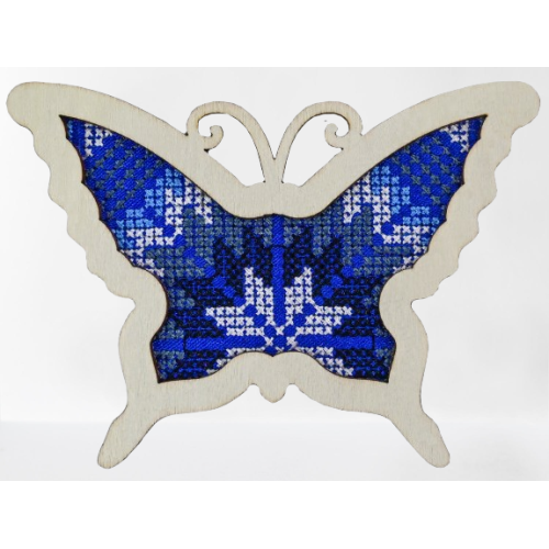Imán de nevera hecho a mano bordado con mariposas de estilo étnico