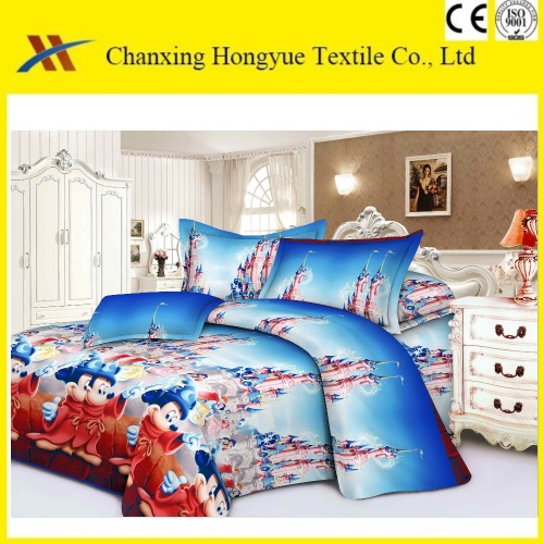 peach finished bedsheet microfiber polyester fabric disperse printed soft handfeeling for home textile carton design