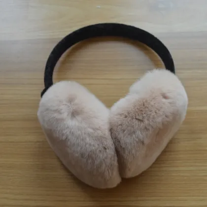 Black Rex Rabbit Ear Cover - Warm Winter Headwear for Kids