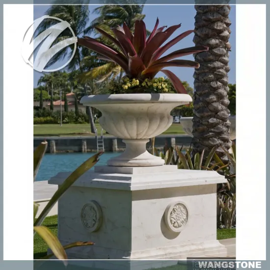 Oriental Style Urban Decor Granite Stone Flower Pot