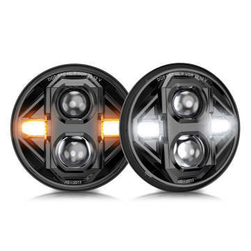 Angel Eye DRL LED Headlight for Jeep - 7 Inch Day Maker LED Turn Light