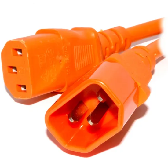 Orange Color High Performance Premium C14 to C13 Laptop Power Supply Cable