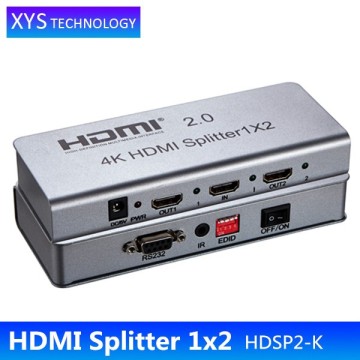 HDMI 2.0 HDCP2.2 with IR extension&EDID management&RS232 4K HDMI1x2 Splitter/