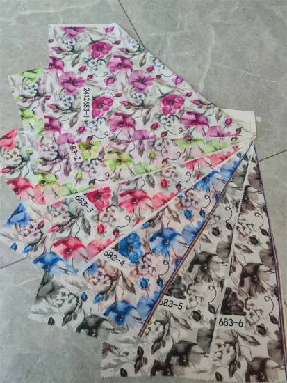 Breathable 100% Polyester Digital Printed Peach Skin Fabrics