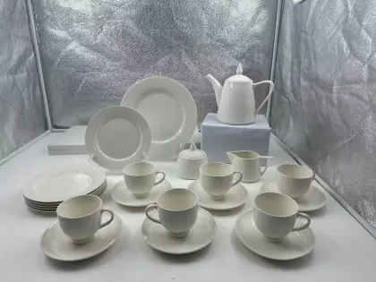 Ceramic tableware of the dining table