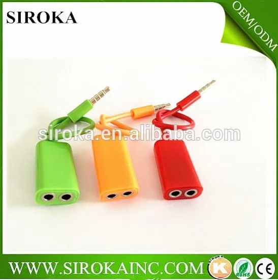 1 to 2 audio splitter cable for earphone 3.5mm earphone Splitter Cable 18cm lenght splitter for headphone