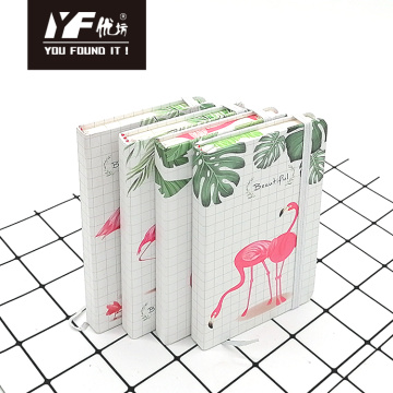 Customized beautiful flamingo cover strap hardcover notebook