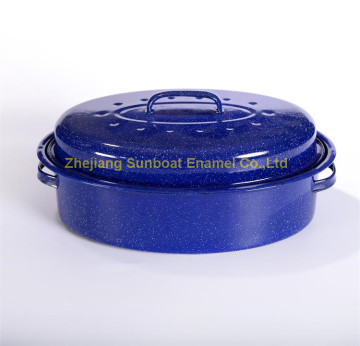 Mid-size 18inch enamel roaster pan