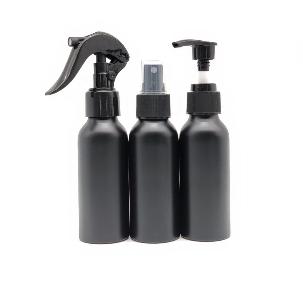 30 ml de 50 ml de botella de spray negro mate de aluminio