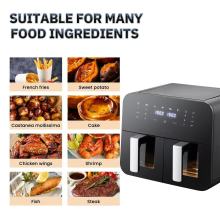 Fast - heating double door air fryer apparatus
