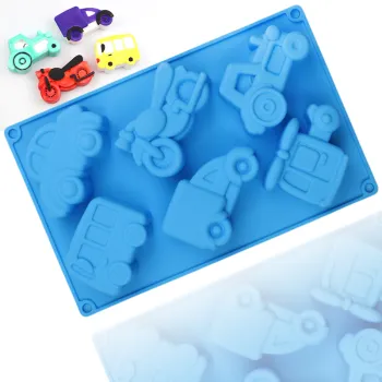 1212 Multi-Shaped Silicone Mold for Car, Vehicle, Airplane, Cakes, Handmade Candles, and Soaps - BPA Free and Reusable