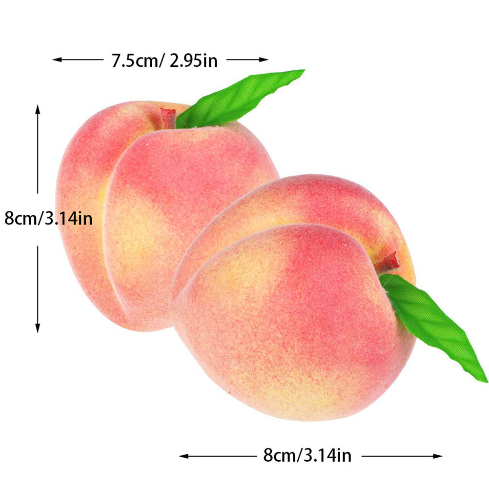 4PCS Artificial Fruits Simulation Peaches Foam Peaches Decoration Fake Fruit for Home Decor High imitation artificial Peaches