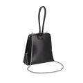 Retro Leather Mini with Metal Clip Handbag