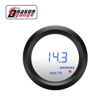 DRAGON GAUGE 2" Convex Mirror Digital LED Blue Volt Meter 12v Car Voltage Gauge