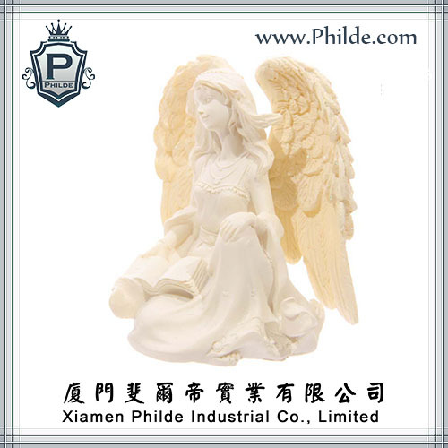 Guardian Angel Kneeling Figurine, Garden Angel Statue