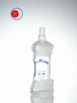 Screen Printing Narrow Mouth Unique Carved Glass Bottle