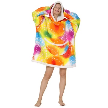 wholesale oversized wearable sherpa hoodie blanket