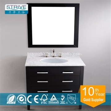 31'' SB-260 Contemporary Single Sink Vanity Cabinet White Marble
