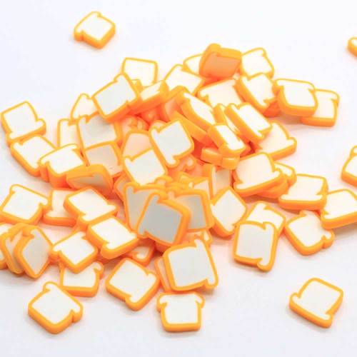 Pretty Yellow Smile Funny Faces 10mm Bread Square Polymer Clay Soft Nail Art Stickers 500g/bag Girls Women Nail Decors