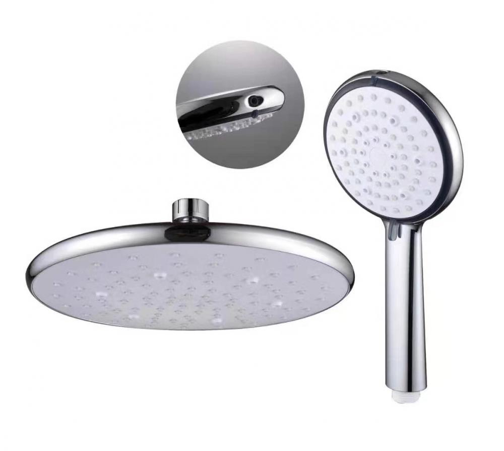 Cabezal de ducha ponish cromado para baño con válvula de desvío de agua de ducha de plástico abs ajustable